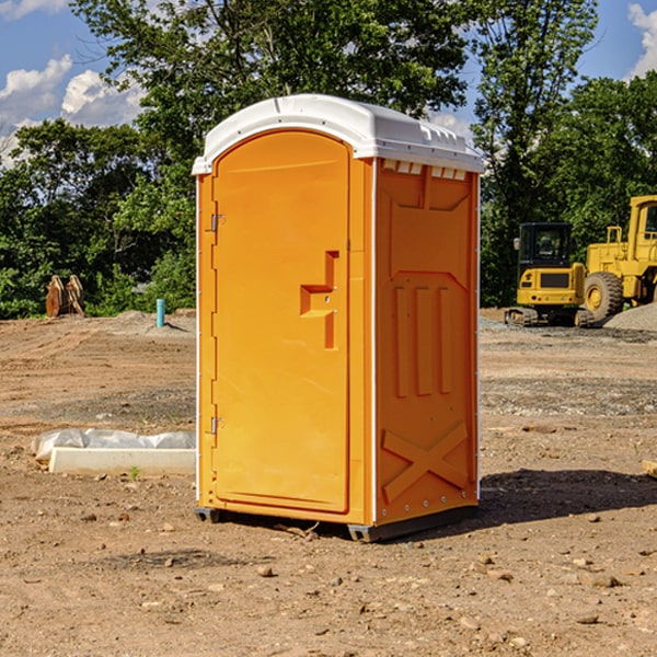 how often are the portable restrooms cleaned and serviced during a rental period in Blaine MN